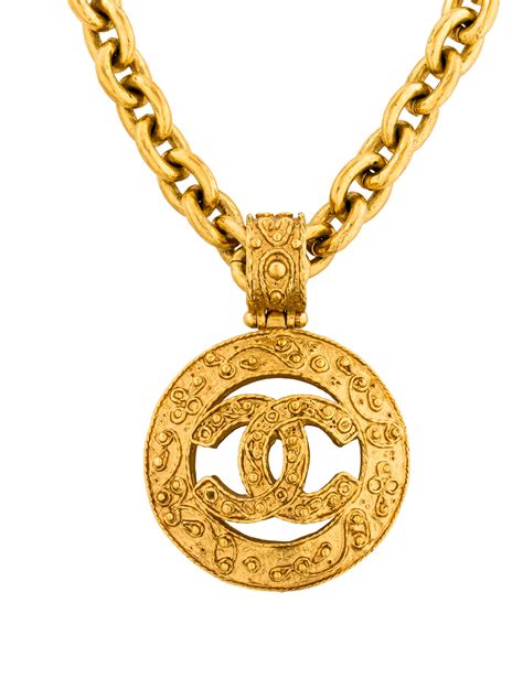 chanel logo necklace gold plated|real Chanel necklace.